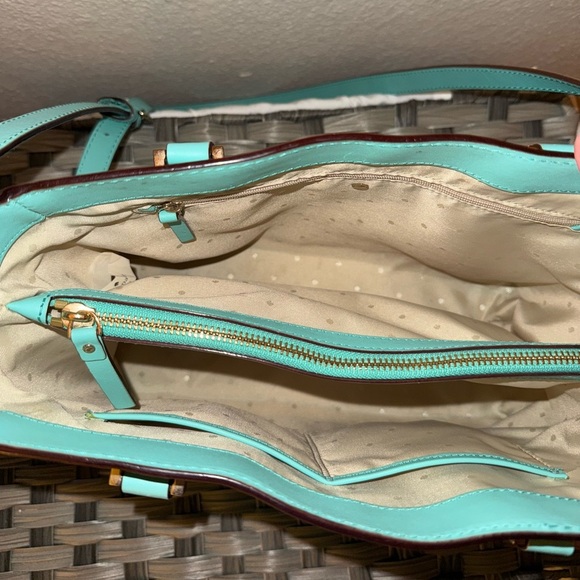 Kate Spade New York Leather Satchel Crossbody Bag – Turquoise Blue - Picture 4 of 10